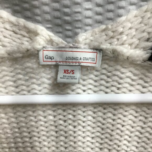 GAP Black & White Fishnet Open-Front Cardigan – Size XS - Picture 2 of 4